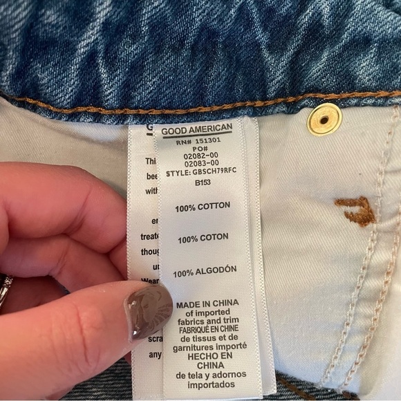 Good American Bombshell Shorts Blue 646 0/25 - Picture 9 of 10